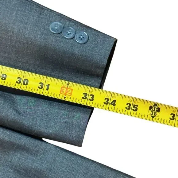 VTG G Handleman 2-Piece Suit Mens Gray Semi-Sharkskin Custom Made Size 44